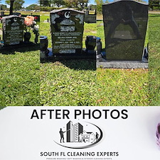 Hard-water-stain-removal-on-Granite-GravestoneHeadstone-located-at-Dorsey-E-Earl-Smith-Cemetery-Lake-Worth-FL-33461 1